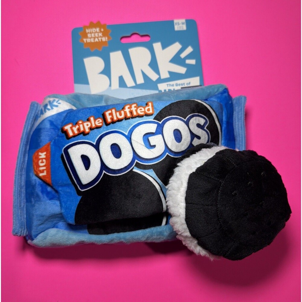 New Bark‎ Box “ Dogo Dunkers ” 3 Piece Dog Toy Oreo Package & 2 Cookies